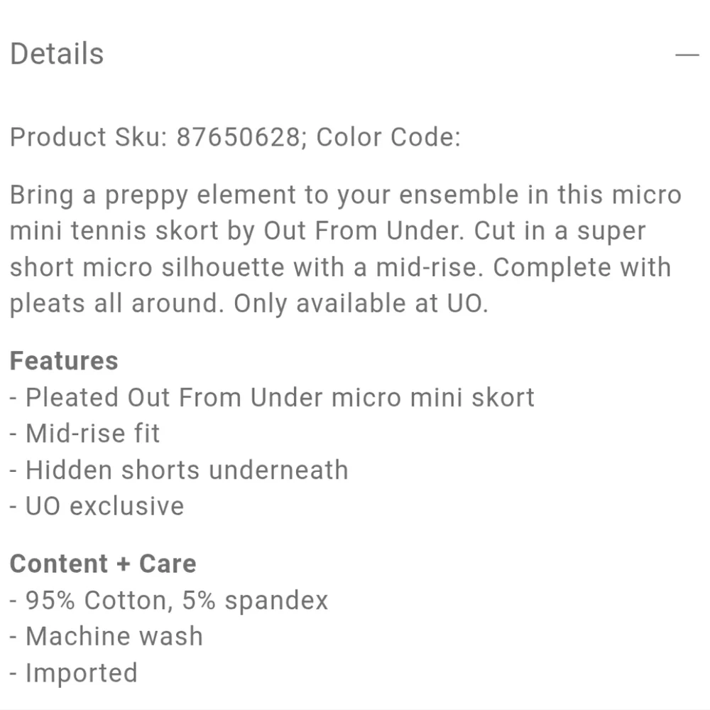 Urban Outfitters Out From Under Prep School Pleated Micro Mini Skort Turquoise